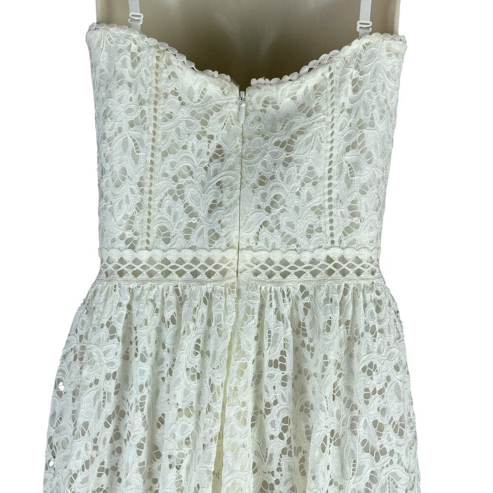 Jonathan Simkhai Strapless Lace Bridal Dress Convertible White Size 6 - Picture 11 of 12